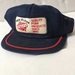 Vintage Kahns Blue Hat Snapback Trucker Mesh Cap